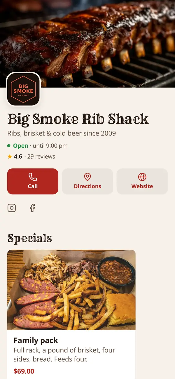 Big Smoke Rib Shack: Ribs, brisket & cold beer since 2009