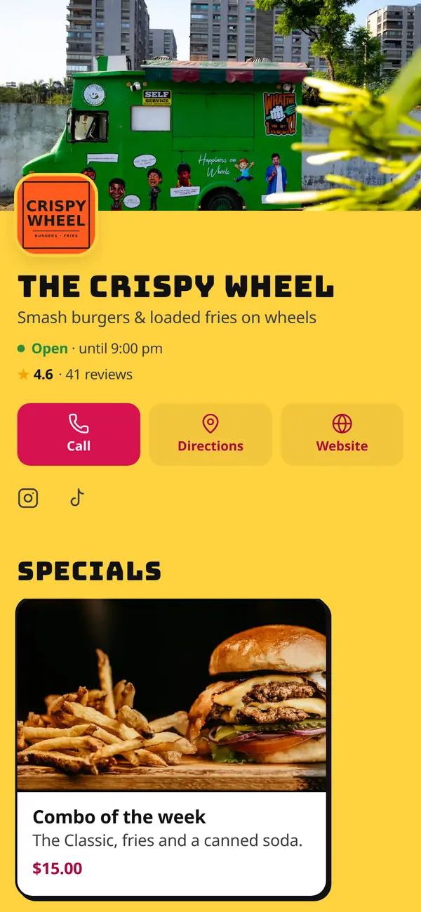 The Crispy Wheel: Smash burgers & loaded fries on wheels