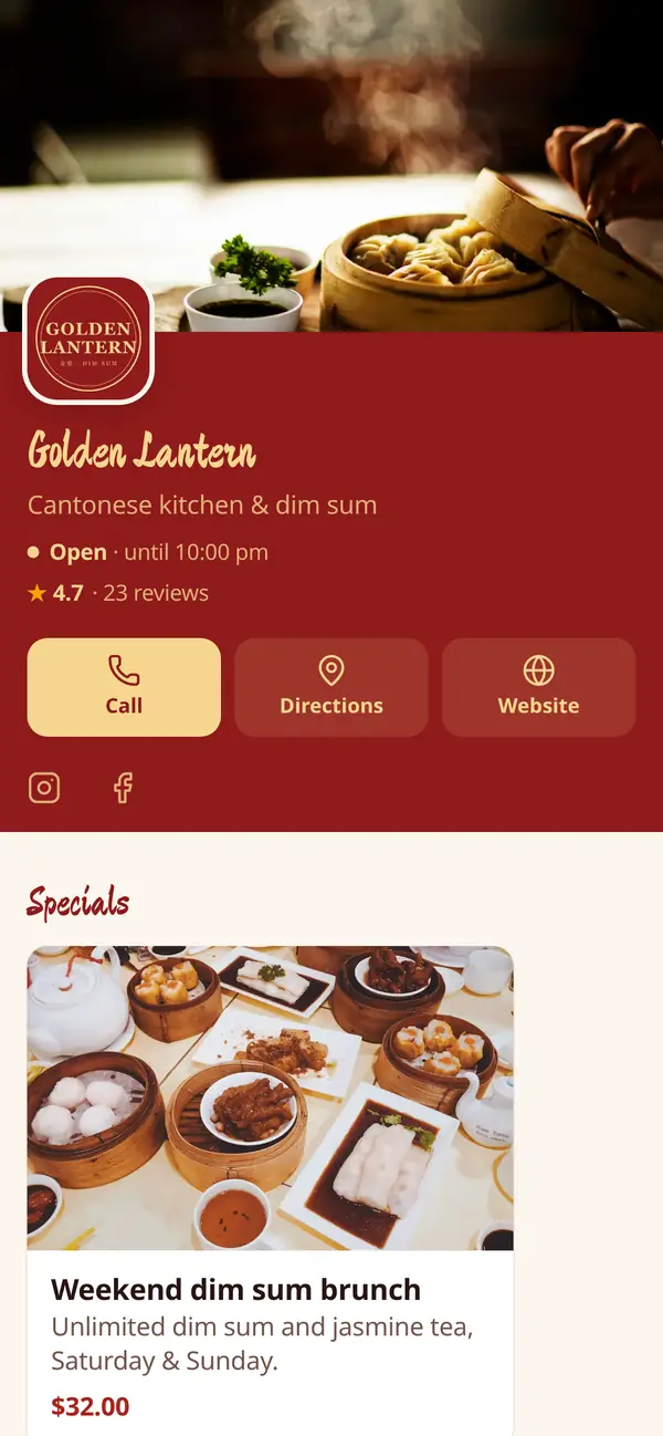 Golden Lantern: Cantonese kitchen & dim sum