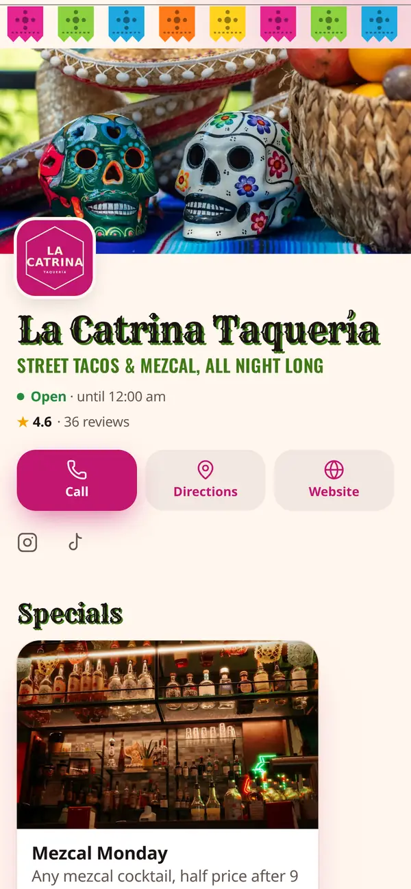 La Catrina Taquería: Street tacos & mezcal, all night long